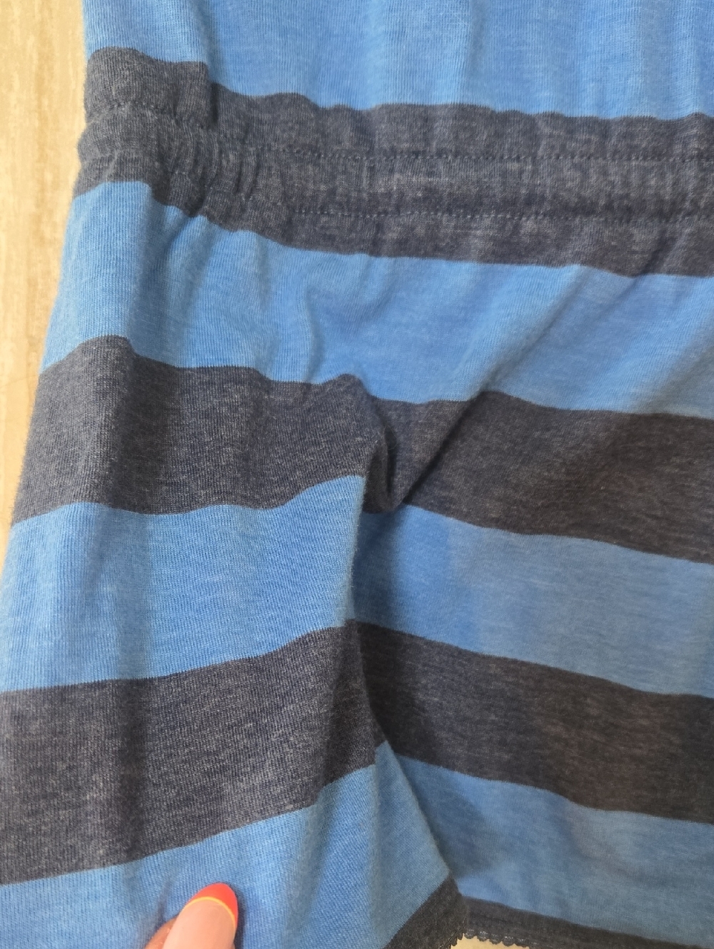 PINK Victoria's Secret Love Pink University Blue Striped Drawstring  Tunic Top - Picture 6 of 10